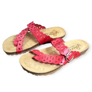 YOKONO Red Leather Sandals NWOT size 7.5